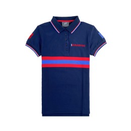 Large order equestrian polo shirt with contrasting color collar, design contrasting red, white and blue cuffs, 5 button design, youth team, women's equestrian polo shirt, equestrian competition uniform, equestrian staff overalls P1489 Large order equestrian polo shirt with contrasting color collar, design contrasting red, white and blue cuffs, 5 button design, youth team, women's equestrian polo shirt, equestrian competition uniform, equestrian staff overalls P1489